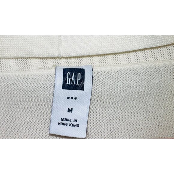 Gap Womens White Wrap Style Cotton Sweater Medium - Picture 2 of 4